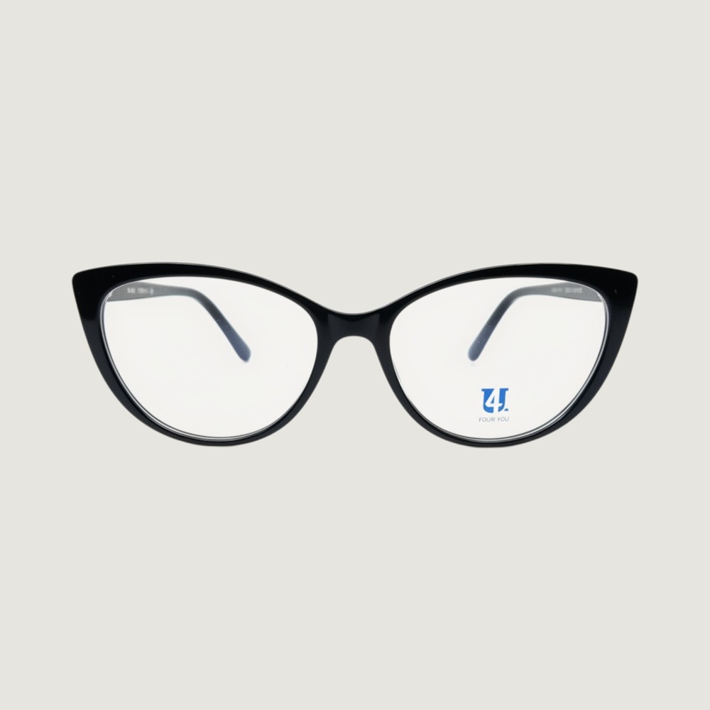 Four‎ You U219 Black Cat Eye Eyeglass Frames Women 52-16-145 Sturdy Glasses